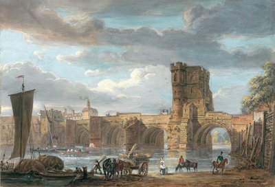 Die alte walisische Brücke, Shrewsbury von Paul Sandby